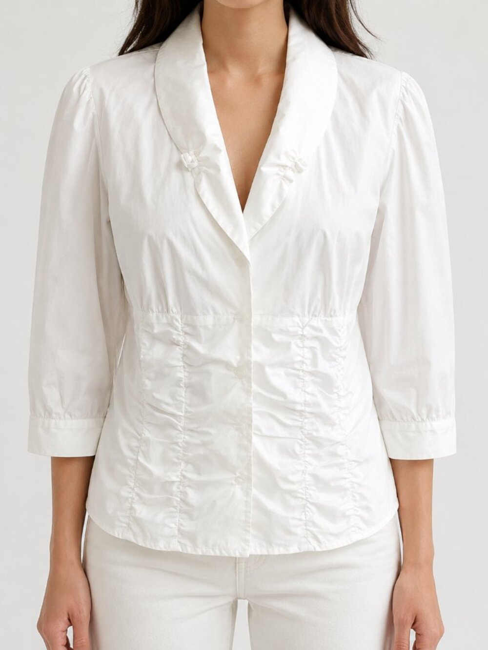 Spenser Jeremy White Top Blouse Button Down Sz.L
